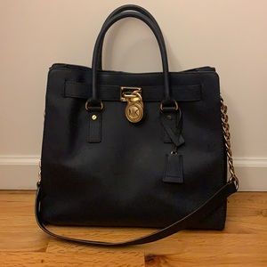 Michael Kors Navy Blue Tote Bag with Handles